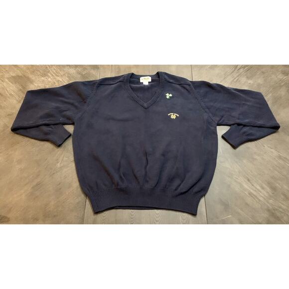Vtg La Mode University Of Notre Dame Fighting Irish Champion V-Neck Sweater L - Picture 1 of 10
